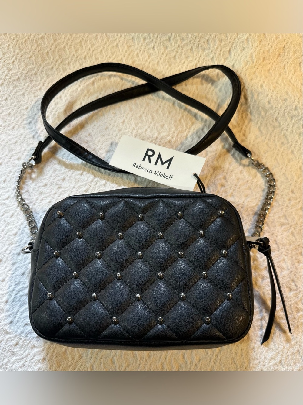 Rebecca Minkoff Black Quilted Studded Crossbody.